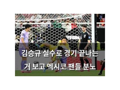 김승규 실수로 경기 끝나는 거 보고 멕시코 팬들 분노